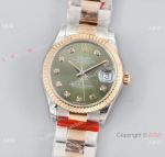 Swiss Grade Clone Rolex 31mm Datejust 2824 watch 2-Tone Rose Gold Oyster Band